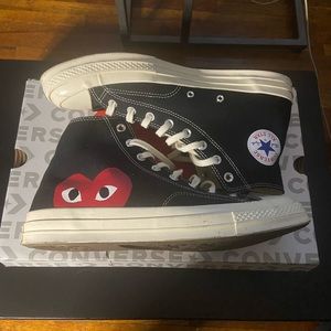 Comme des garçon play black converse chuck taylor size 12